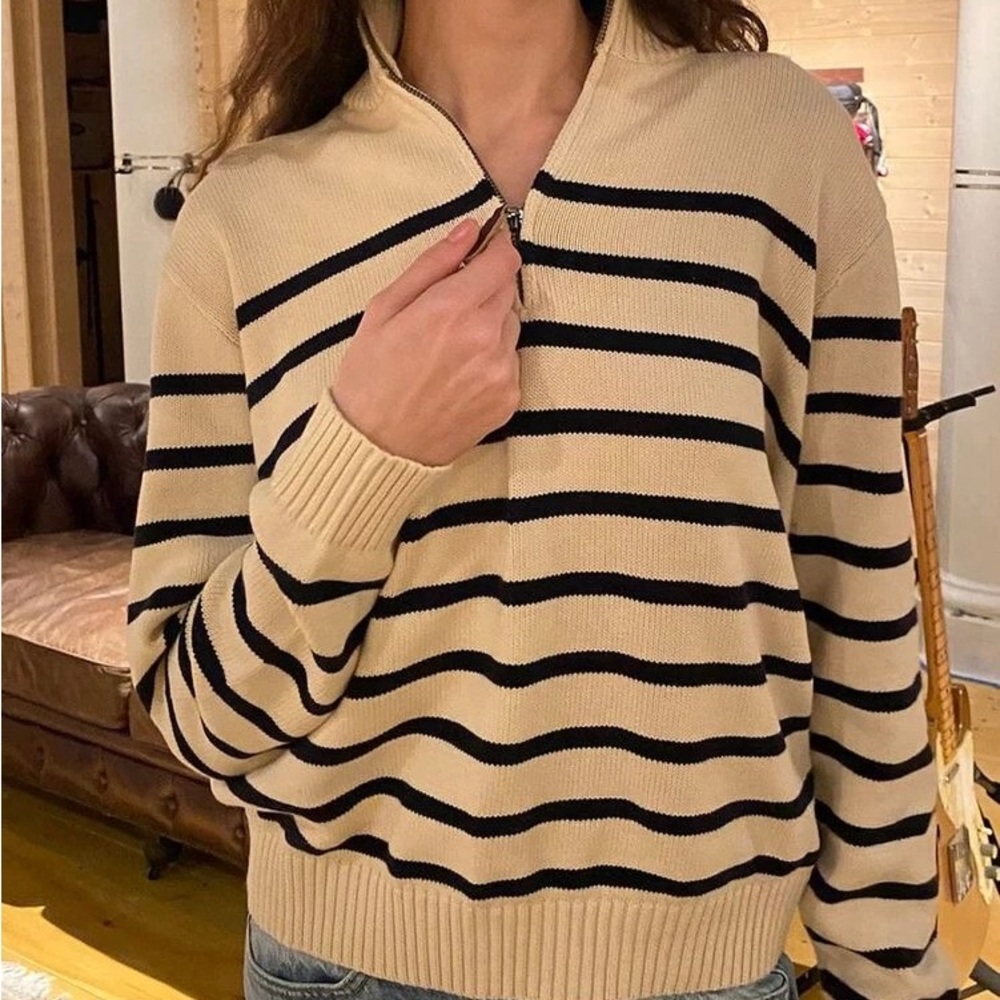 brandy aleah cotton stripe sweater